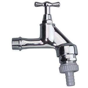 ROBINET D'ARRET DOUBLE SERVICE 1/2 POLY-CHROME + AERATEUR