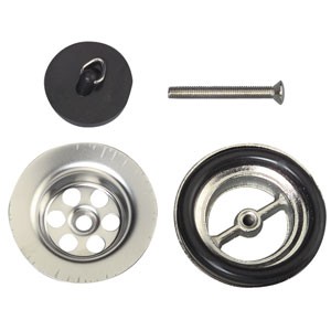 CREPINE LAVABO 5/4''X60 PARTIE INFERIEURE LAITON-GRILLE INOX+BOUCHON