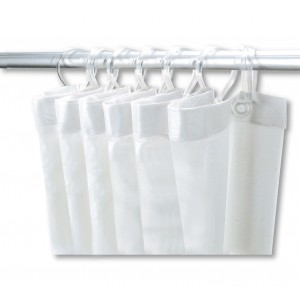 RIDEAU DE DOUCHE 0,90X2,00 M PVC BLANC DELABIE