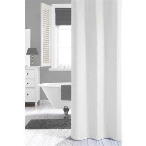 RIDEAU DE DOUCHE 120X200 MADEIRA  TEXTILE UNI BLANC