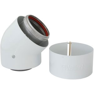 COUDE VAILLANT (2P) 45° ALU SYSTEME 80/125 VAILLANT