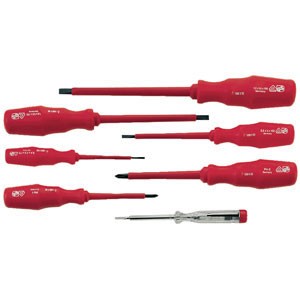 JEU DE 7 TOURNEVIS VDE ISOLANT FENTE/CRUCIFORME