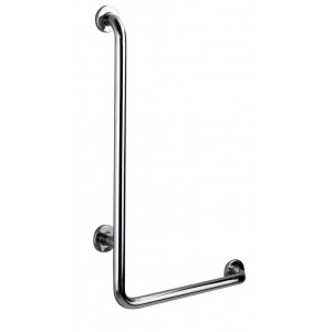 BARRE DE MAINTIEN EN L (A DROITE) Ø32 H.750 INOX POLI BRILL DELABIE