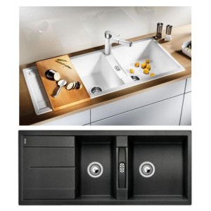 EVIER BLANCO METRA 8 S 1160X500 ANTRACITE SILGRANIT PURADURII