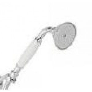 DOUCHETTE TRADITIONAL CHROME + POIGNEE PORCELAINE AQUA PRESTIGE