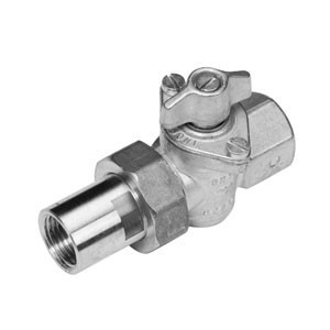 ARRET GAZ  3/4 FF + RACCORD CHROME