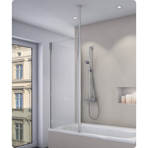 Paroi fixe à 90° 750 X 1500 POLI BRILLANT Verre sécurit 6 FUN RONAL