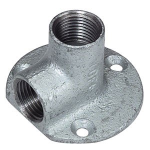 COUDE A PLAQUE  1/2 GALVA