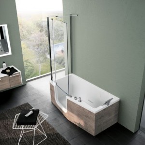 IRIS PAROI DROITE 2 PANN.80X150 CM VERRE TREMPE TRANSP. CHROME NOVELLINI