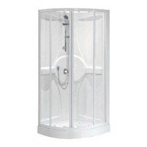 CAB.DCHE 80X80 PIV+PAROI  ROB.THERM.ENCAS.TRANSP/BLC  3MM NOVELLINI