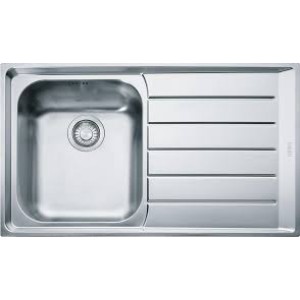 EVIER 860X510XMM  INOX NEPTUNE 1 BACS EG. DR. LISSE + SYSTEME EV.  FRANKE