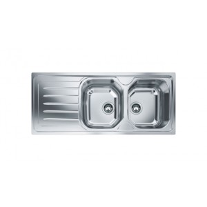 EVIER 1160X500 ENC. INOX REVERS.2 BACS+ CRE.+SIPHON FRANKE