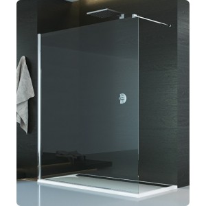 PAROI FIXE SEULE PUR H2000 X120 DROITE CHROME/SERIGRAPHIE RONAL