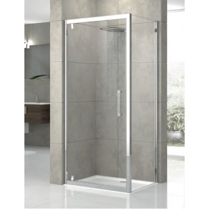 PORTE PIVOT.EXT.96-102 CM  ROSE G 96VERRE TREMPE TRANSP. BLANC 030NOVELLINI