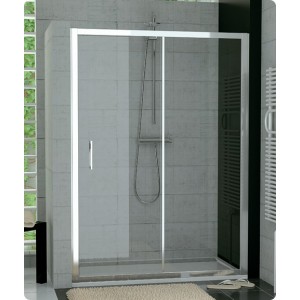 PORTE COULIS 2 VOLETSDONT 1FIXE TOP LINE 1600MMXH1900MM ARG MAT/TRANSP