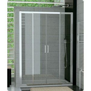 PORTE COULIS.4 VOLETS TOP LINE  L1600MMXH1900MM PROF CH./TRANSP