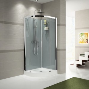 CAB.DCHE 90X90XH8 CM MIT.THERM.TRANSP/CHR.VERRE BLANC VERDI R90  NOVELLINI