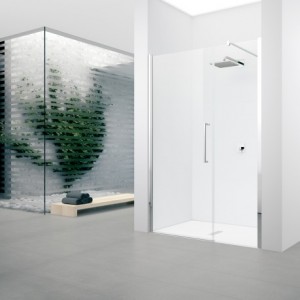 YOUNG 2.0 G+F FIXE LATERALE 87X89X200CM TRANSP/CHROMER NOVELLINI